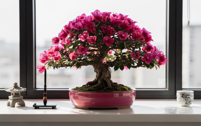 Bougainvillea bonsaj: Tropická liána která nikdy nezapomene kvést