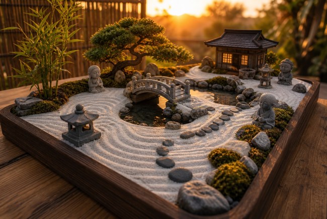 Zen Garden: Klidná krajina v malém prostoru Zen Garden: Klidná krajina v malém prostoru